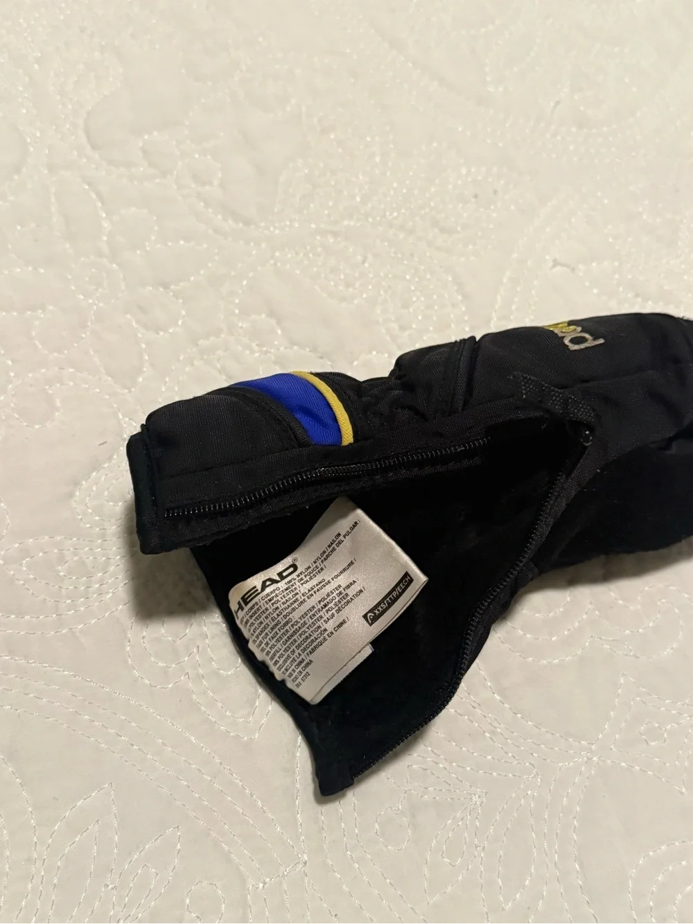 HEAD Kids Black Mittens with Blue & Yellow Accents